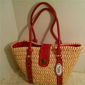 Morgan & Co faux straw tote